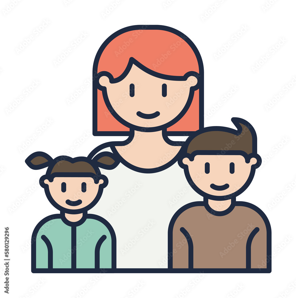 mother with children cartoon icon. Element of family icon for mobile concept and web apps. Cartoon mother with children icon can be used for web and mobile on white background mother with children cartoon icon. Element of family icon for mobile concept and web apps. Cartoon mother with children icon can be used for web and mobile on white background