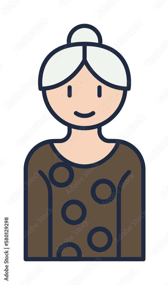 grandmother cartoon icon. Element of family icon for mobile concept and web apps. Cartoon grandmother icon can be used for web and mobile on white background grandmother cartoon icon. Element of family icon for mobile concept and web apps. Cartoon grandmother icon can be used for web and mobile on white background