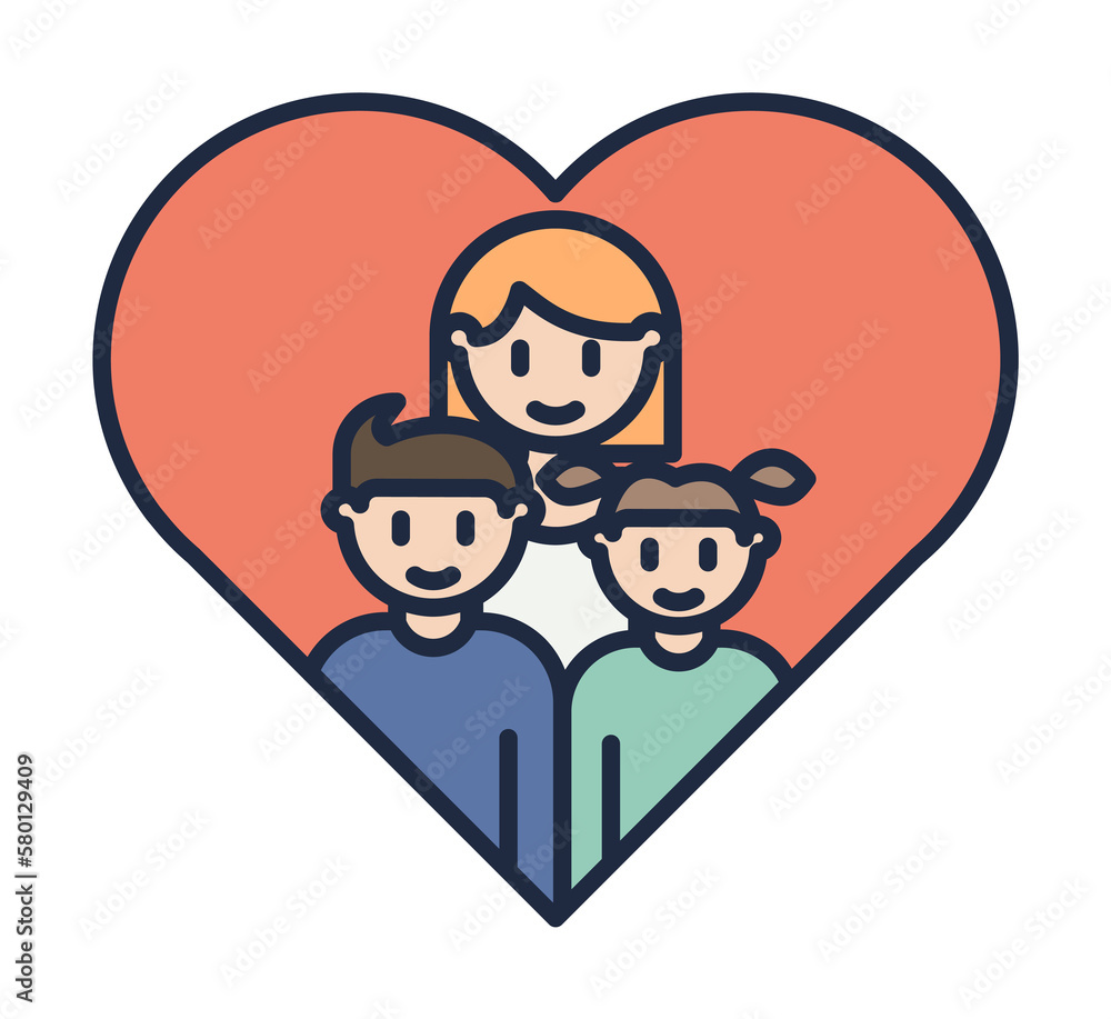 family in heart cartoon icon. Element of family icon for mobile concept and web apps. Cartoon family in heart icon can be used for web and mobile on white background family in heart cartoon icon. Element of family icon for mobile concept and web apps. Cartoon family in heart icon can be used for web and mobile on white background