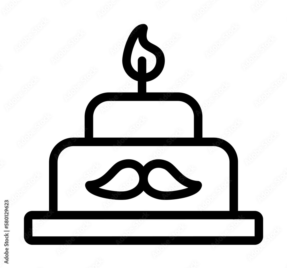 Cake icon. Simple line, outline elements of cultural activities icons for ui and ux, website or mobile application on white background Cake icon. Simple line, outline elements of cultural activities icons for ui and ux, website or mobile application on white background