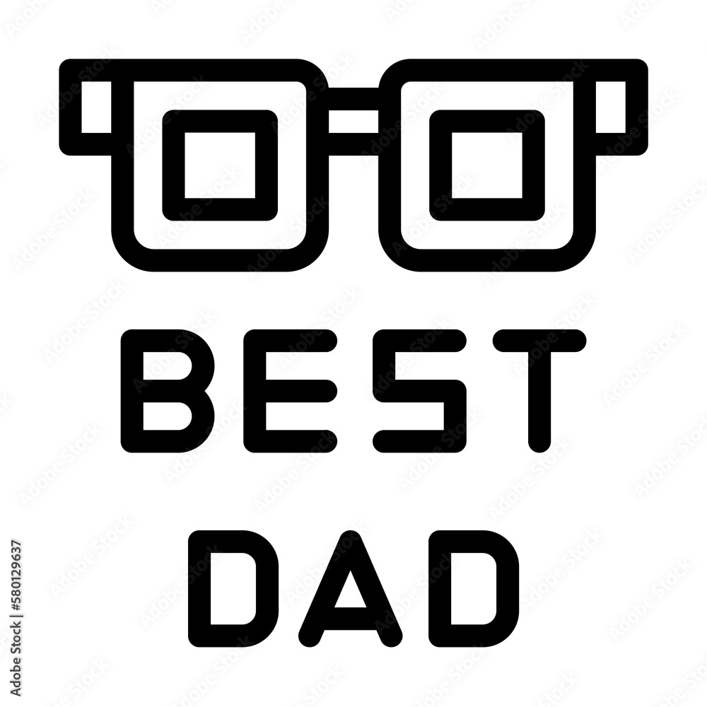 Best Dad, glasses icon. Simple line, outline elements of cultural activities icons for ui and ux, website or mobile application on white background Best Dad, glasses icon. Simple line, outline elements of cultural activities icons for ui and ux, website or mobile application on white background