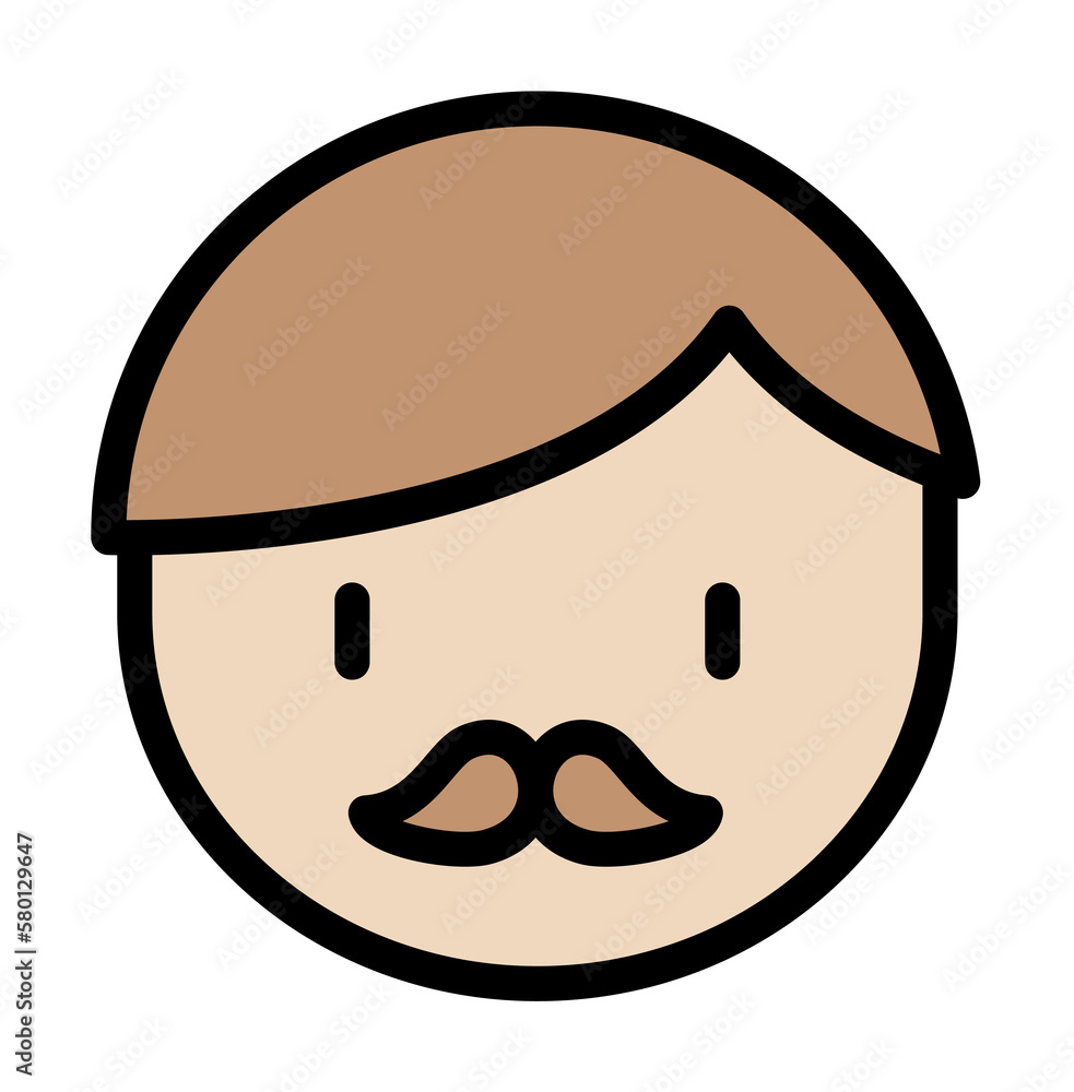 Dad icon. Simple color with outline elements of cultural activities icons for ui and ux, website or mobile application on white background Dad icon. Simple color with outline elements of cultural activities icons for ui and ux, website or mobile application on white background