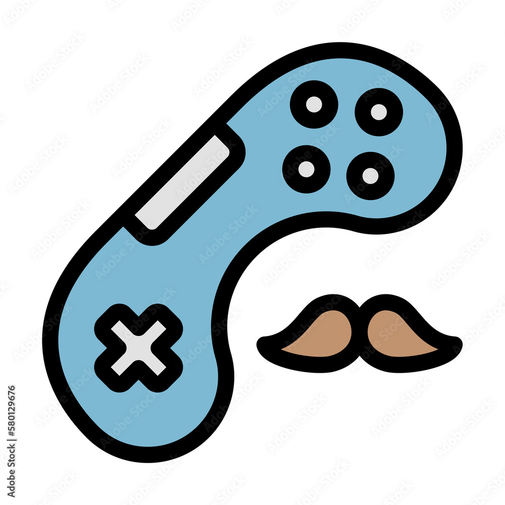 Joystick icon. Simple color with outline elements of cultural activities icons for ui and ux, website or mobile application on white background Joystick icon. Simple color with outline elements of cultural activities icons for ui and ux, website or mobile application on white background