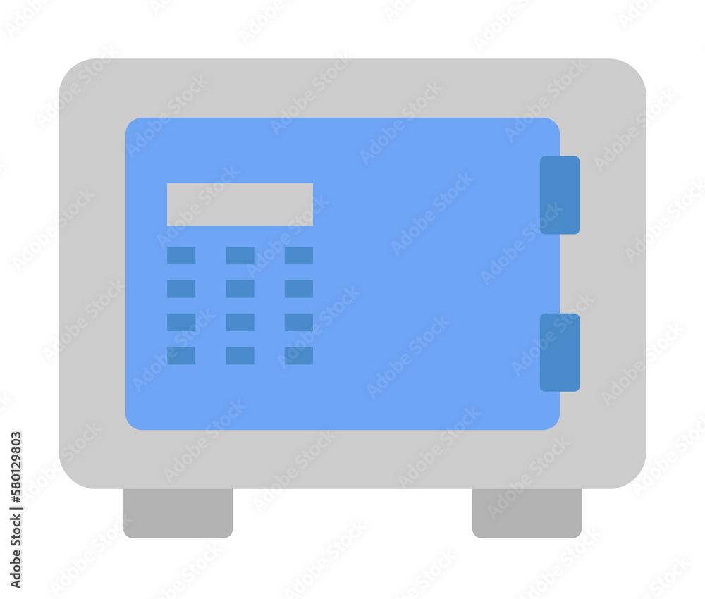 Bank, deposit, money, safe, strongbox two color blue and gray icon on white background Bank, deposit, money, safe, strongbox two color blue and gray icon on white background