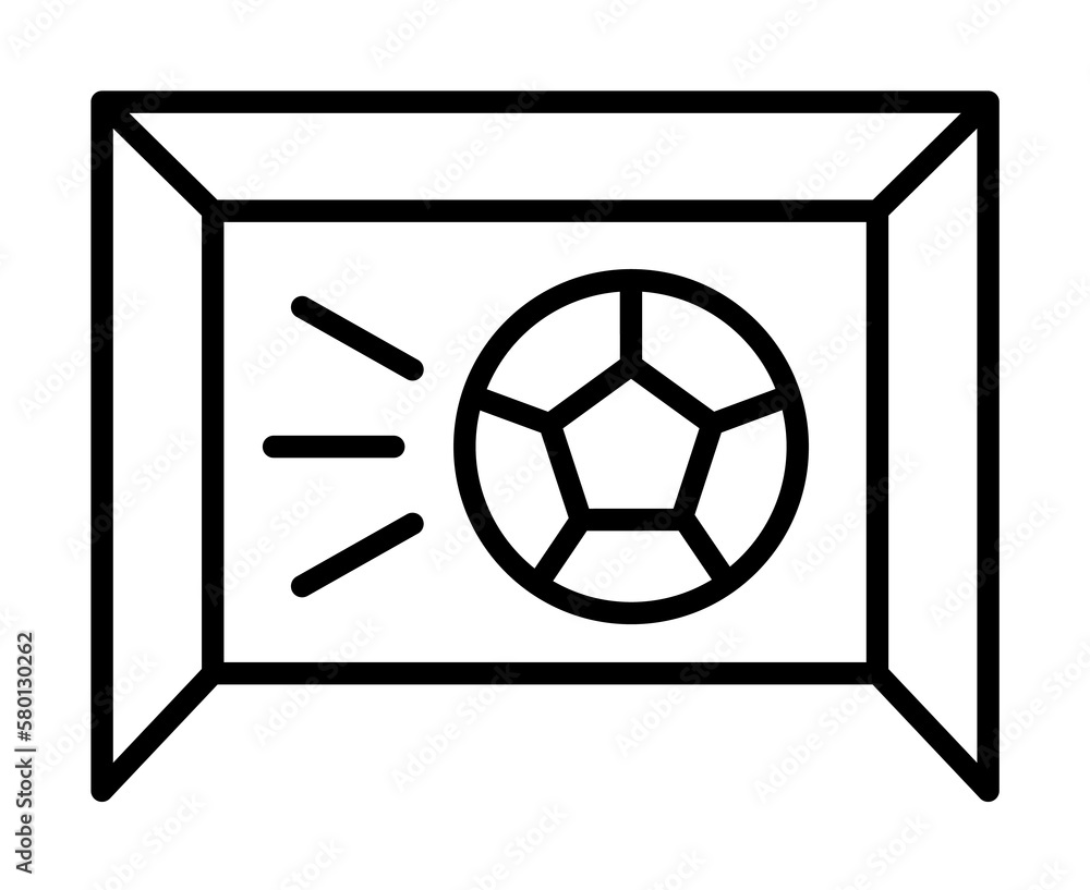 Goal, football icon. Simple line, outline elements of soccer for ui and ux, website or mobile application on white background Goal, football icon. Simple line, outline elements of soccer for ui and ux, website or mobile application on white background