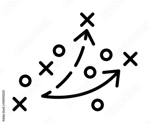 Strategy, football icon. Simple line, outline elements of soccer for ui and ux, website or mobile application on white background