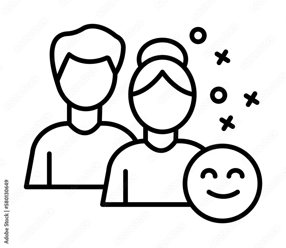 Man woman friend smile icon. Element of friendship icon on white background Man woman friend smile icon. Element of friendship icon on white background