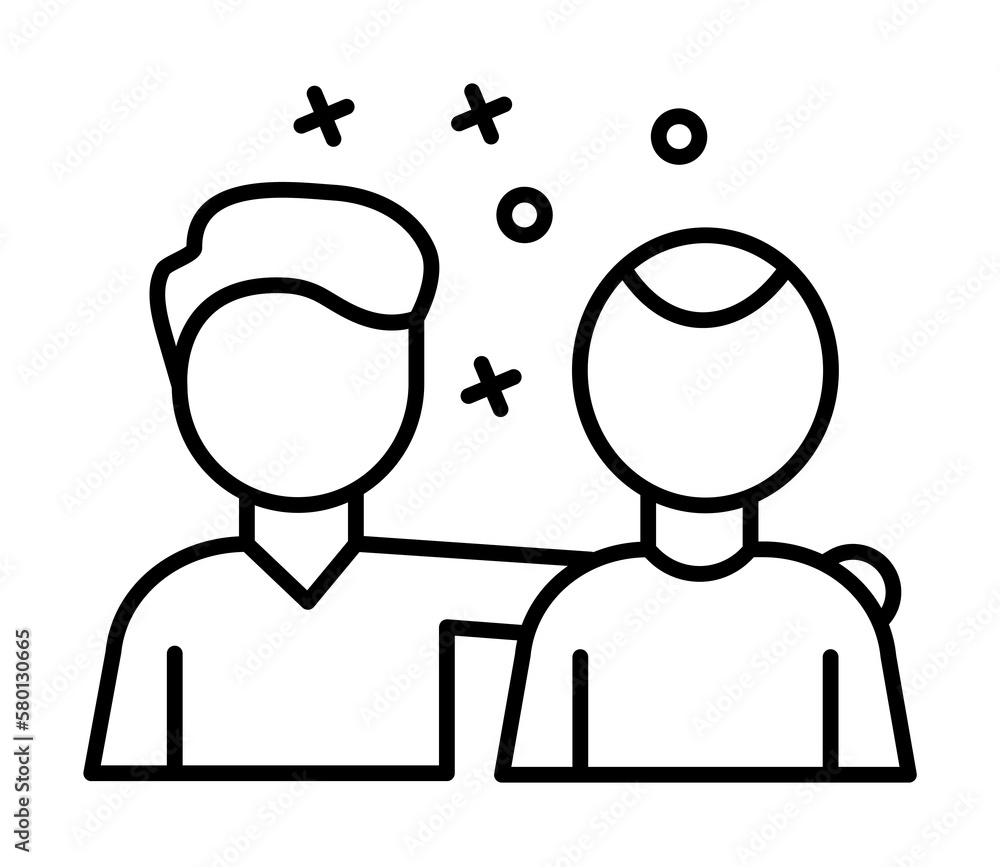 Mans friend trust icon. Element of friendship icon on white background Mans friend trust icon. Element of friendship icon on white background