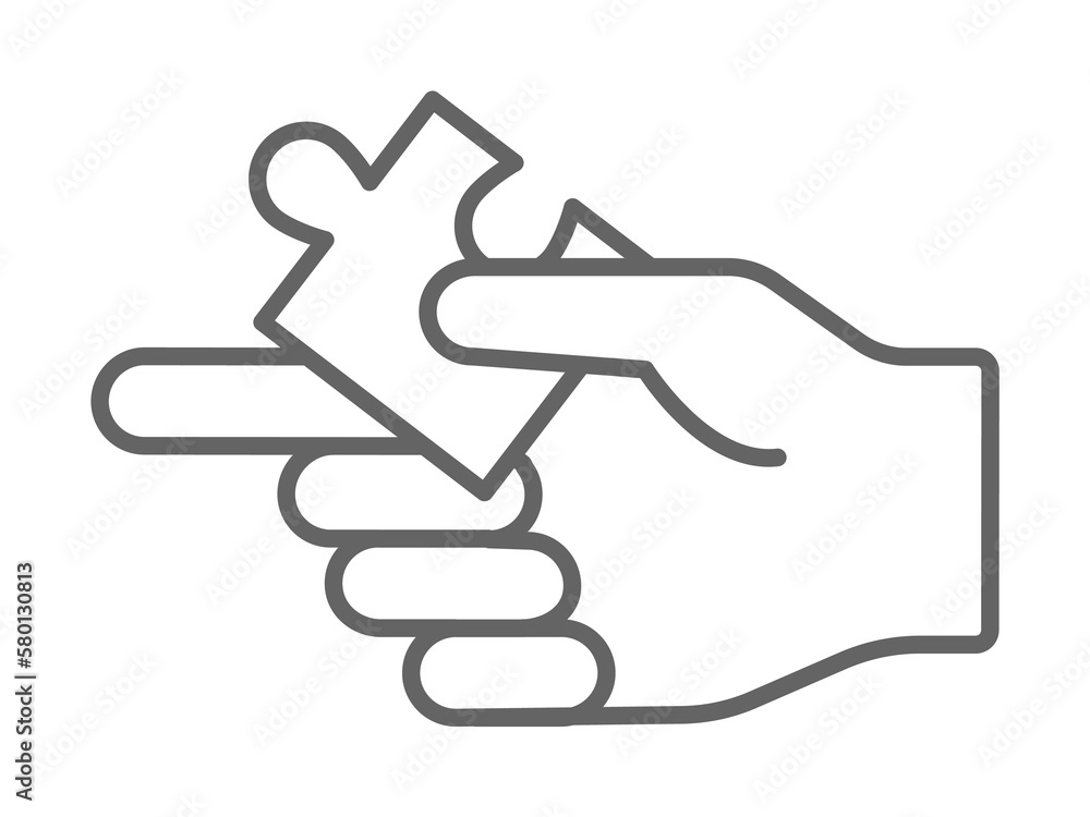Puzzle, hand, friends icon. Element of friendship icon. Thin line icon for website design and development, app development. Premium icon on white background Puzzle, hand, friends icon. Element of friendship icon. Thin line icon for website design and development, app development. Premium icon on white background