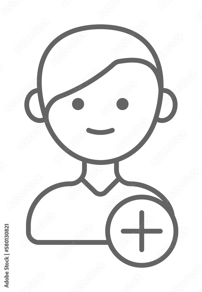 Add, new friend, boy icon. Element of friendship icon. Thin line icon for website design and development, app development. Premium icon on white background Add, new friend, boy icon. Element of friendship icon. Thin line icon for website design and development, app development. Premium icon on white background