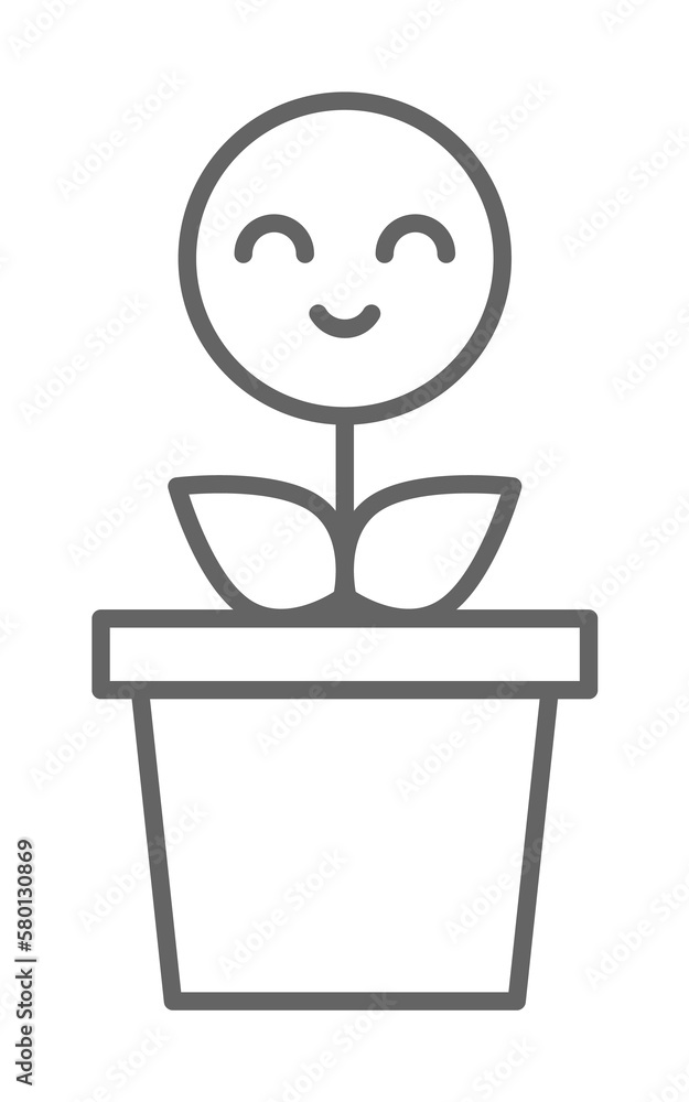 Plant, smile, flower icon. Element of friendship icon. Thin line icon for website design and development, app development. Premium icon on white background Plant, smile, flower icon. Element of friendship icon. Thin line icon for website design and development, app development. Premium icon on white background