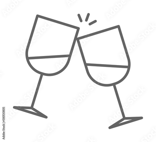 Alcohol, two glasses, friends icon. Element of friendship icon. Thin line icon for website design and development, app development. Premium icon on white background