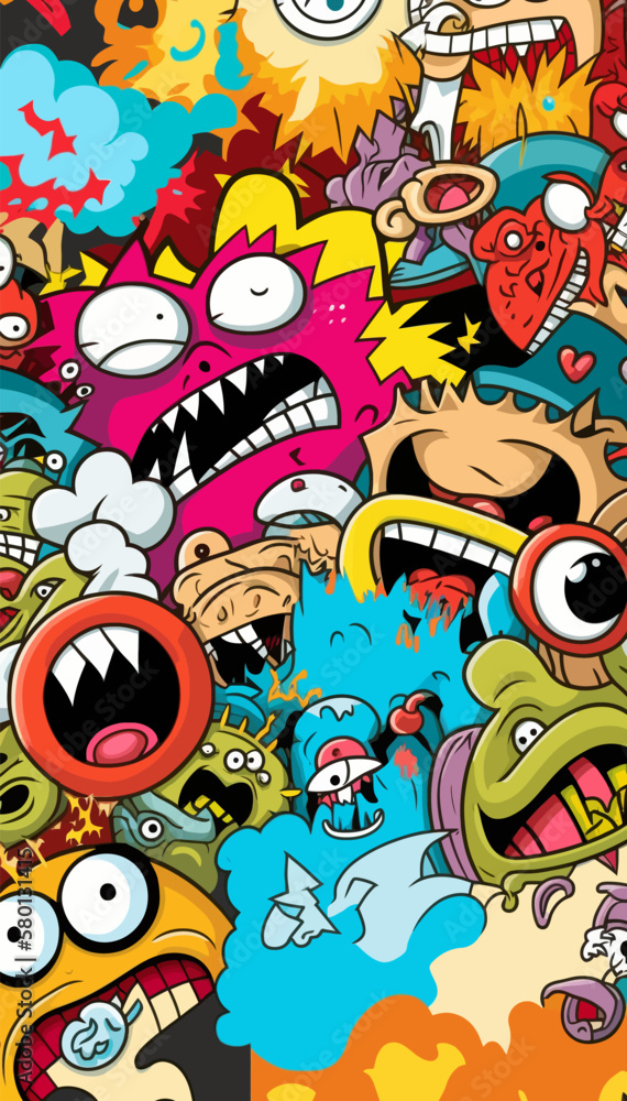 Crazy cartoon vector , poster , multipurpose illustration Crazy cartoon vector , poster , multipurpose illustration