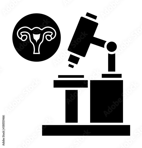 Microscope uterine, analysis icon. Simple gynaecology icons for ui and ux, website or mobile application on white background