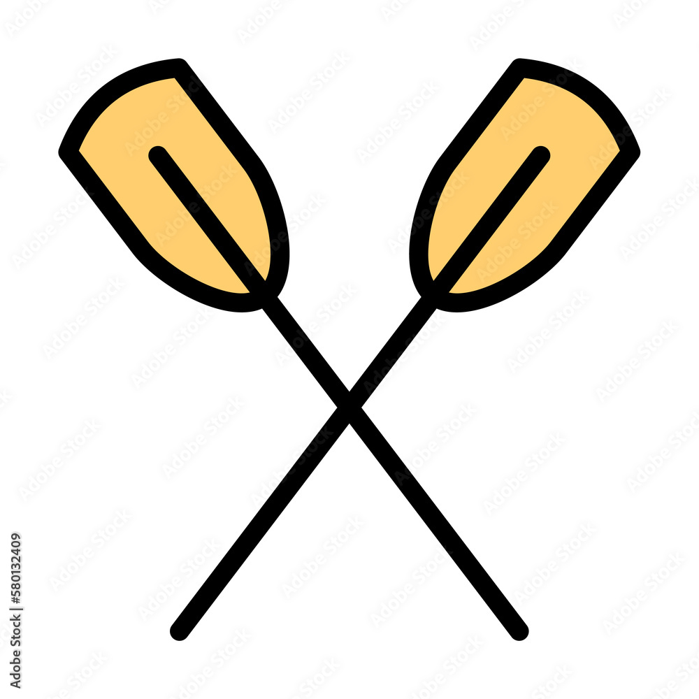 Paddle icon. Simple color with outline elements of hipster style icons for ui and ux, website or mobile application on white background Paddle icon. Simple color with outline elements of hipster style icons for ui and ux, website or mobile application on white background