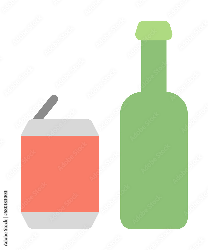 Beer can, beer bottle icon. Simple color elements of international beer day icons for ui and ux, website or mobile application on white background Beer can, beer bottle icon. Simple color elements of international beer day icons for ui and ux, website or mobile application on white background