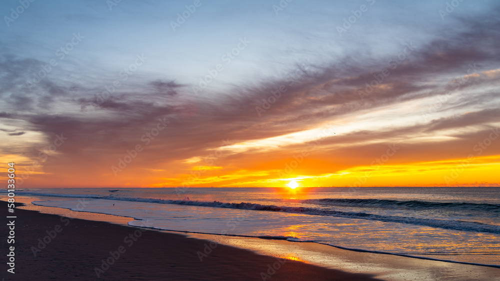 sunrise over the beach