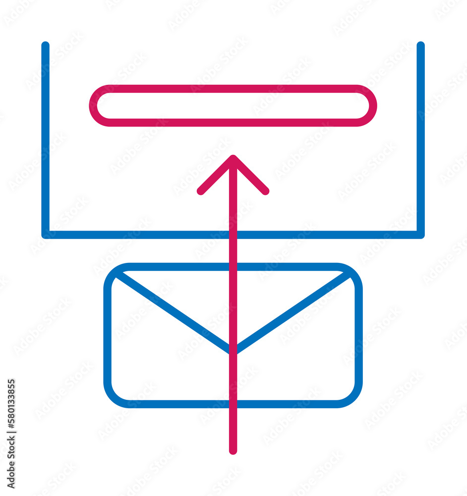 Job resume, mail 2 colored line icon. Simple colored element icon. Job resume, mail outline symbol design icon from job resume set on white background Job resume, mail 2 colored line icon. Simple colored element icon. Job resume, mail outline symbol design icon from job resume set on white background