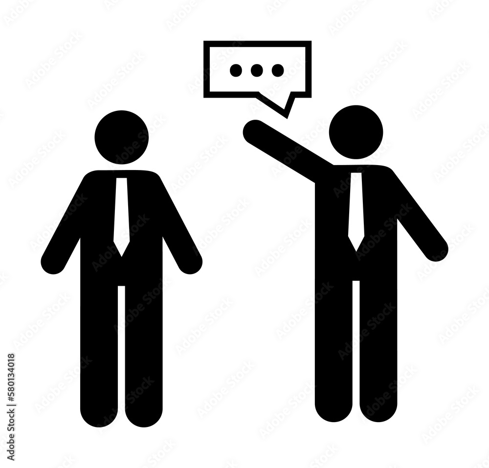 Pictogram of speak, job, office icon on white background Pictogram of speak, job, office icon on white background