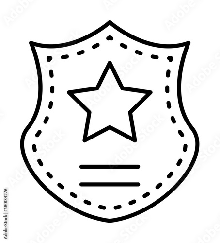 Shield icon. Element of legal services thin line icon on white background