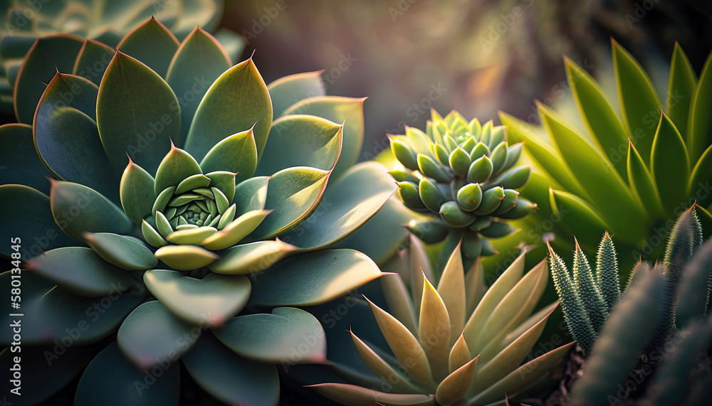 Peaceful Serenity: Close-Up of a Striking Succulent Plant in a Tranquil Garden (created with Generative AI) Peaceful Serenity: Close-Up of a Striking Succulent Plant in a Tranquil Garden (created with Generative AI)
