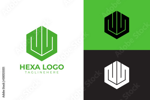 UU logo, NN logo, Monogram M logo, Hexagon letter logo design Hexagon letter logo design  photo