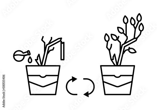 elixir  magic  plant refresh icon on white background