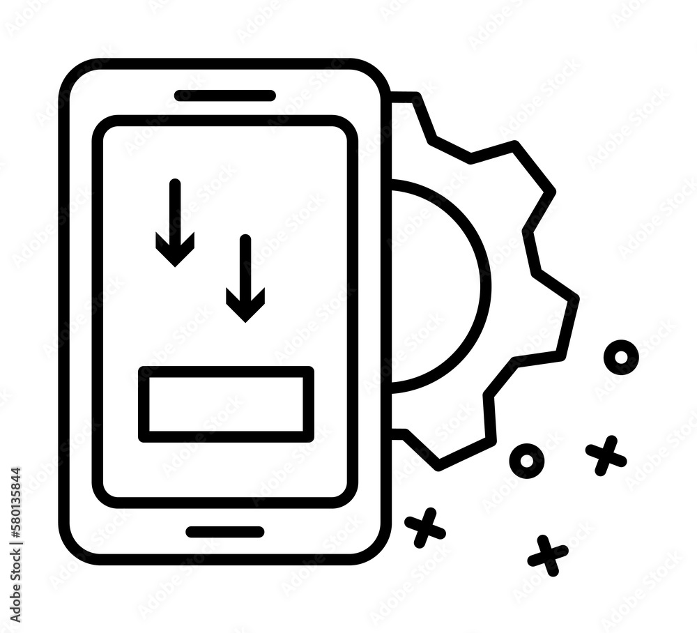 Phone gear industry icon. Element of manufacturing on white background Phone gear industry icon. Element of manufacturing on white background