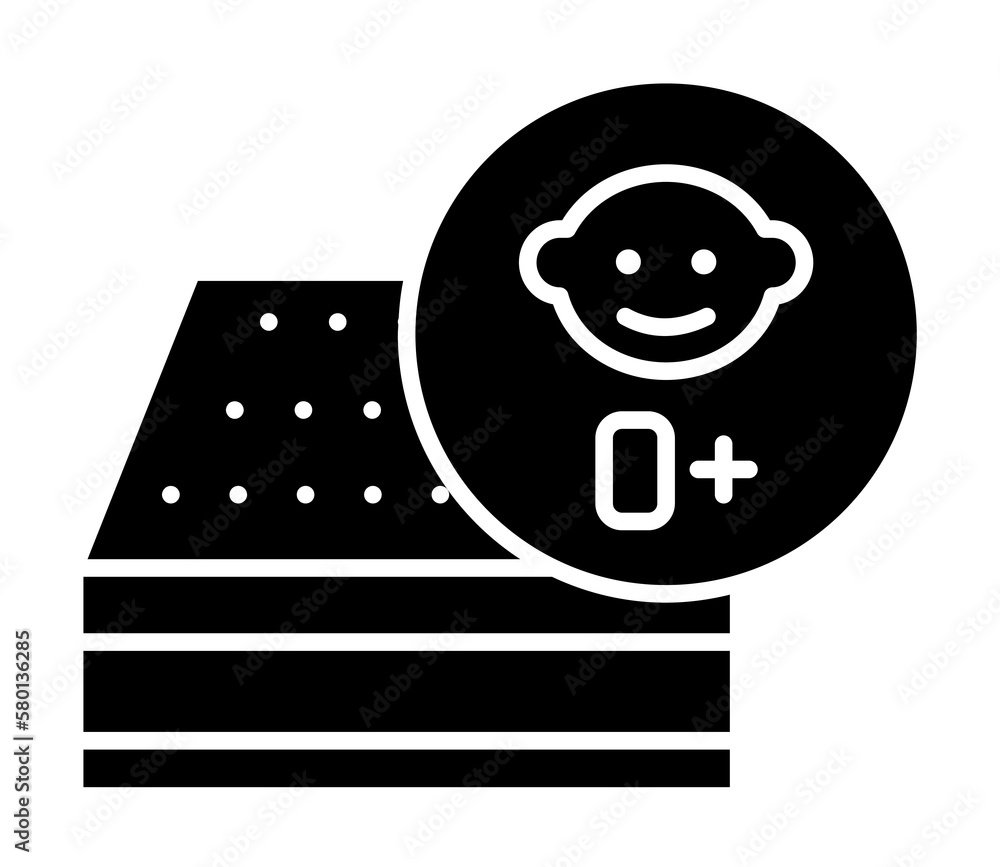 Naklejka premium Mattress, limitation, baby icon. Simple convenience for sleeping icons for ui and ux, website or mobile application on white background