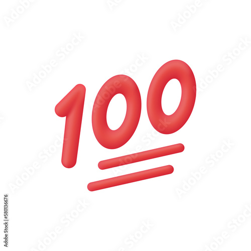 3D 100 percent icon. Modern vector in 3d style.