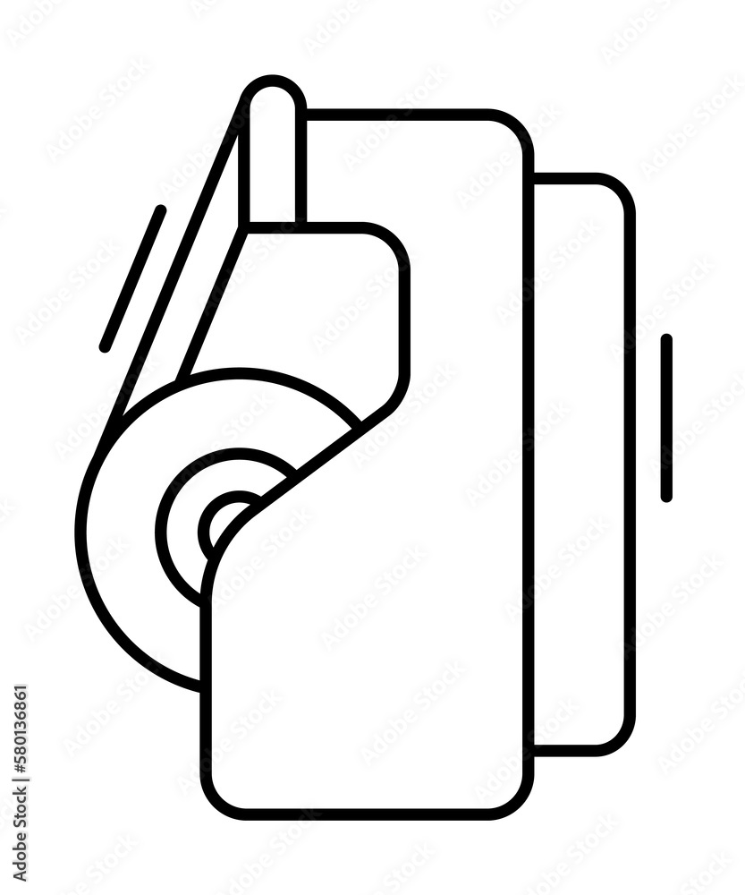 Tape icon. Simple line, outline elements of office tool icons for ui and ux, website or mobile application on white background Tape icon. Simple line, outline elements of office tool icons for ui and ux, website or mobile application on white background