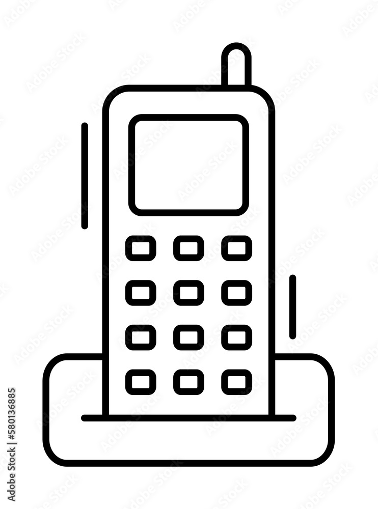 Phone icon. Simple line, outline elements of office tool icons for ui and ux, website or mobile application on white background
