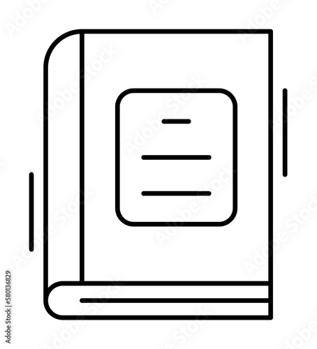 Book icon. Simple line, outline elements of office tool icons for ui and ux, website or mobile application on white background