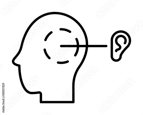 Ear, prosthesis, operation icon. Element of prosthetics thin line icon on white background