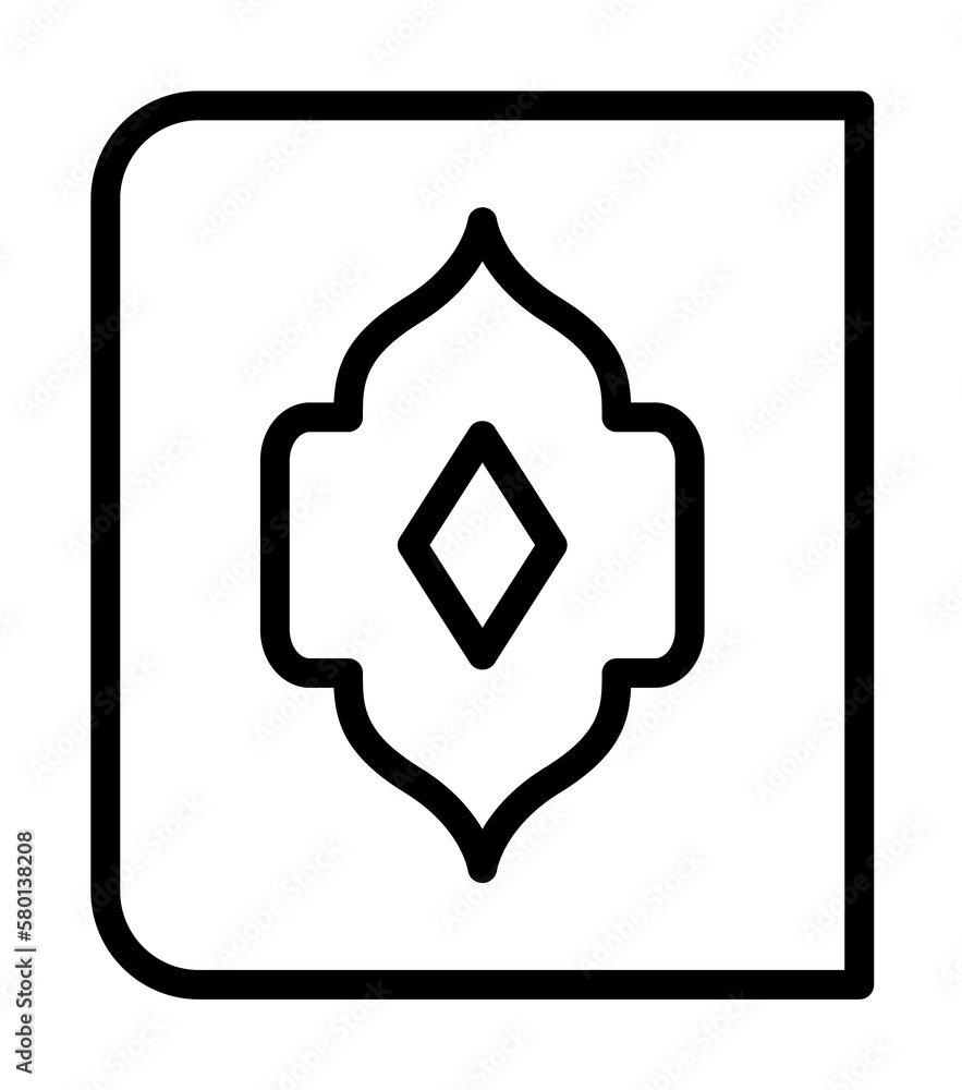 Quran Ramadan book icon. Simple line elements of islam icons for ui and ux, website or mobile application on white background Quran Ramadan book icon. Simple line elements of islam icons for ui and ux, website or mobile application on white background