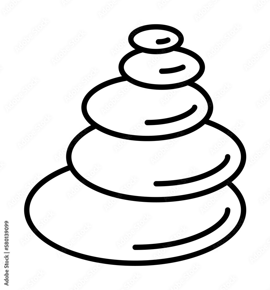 Stones, Buddhism icon. Simple line, outline religion icons for ui and ux, website or mobile application on white background Stones, Buddhism icon. Simple line, outline religion icons for ui and ux, website or mobile application on white background