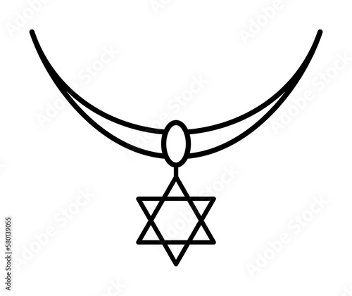 Necklace, Magen David icon. Simple line, outline religion icons for ui and ux, website or mobile application on white background