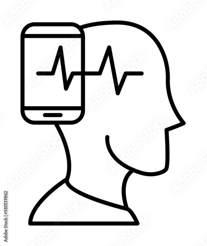 Wallpaper Mural Man, smartphone, pulse icon. Element of social addict icon on white background Torontodigital.ca