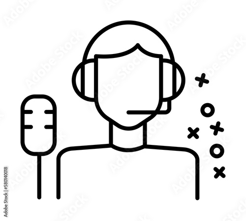 Streamer you tuber microphone icon. Element of quit smoking icon on white background