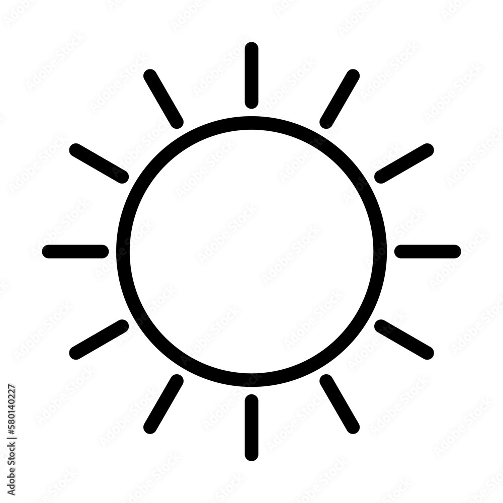 Sun, weather icon. Simple line, outline elements of vacation icons for ui and ux, website or mobile application on white background Sun, weather icon. Simple line, outline elements of vacation icons for ui and ux, website or mobile application on white background