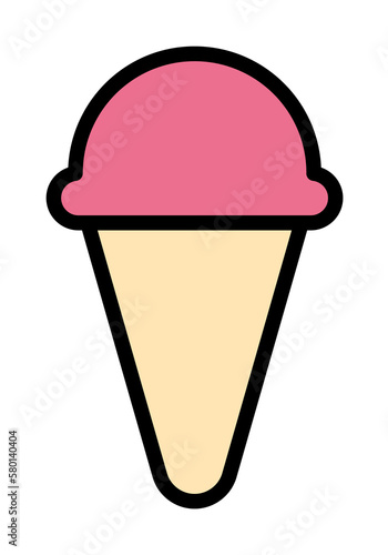 Ice cream, eat icon. Simple color with outline elements of vacation icons for ui and ux, website or mobile application on white background