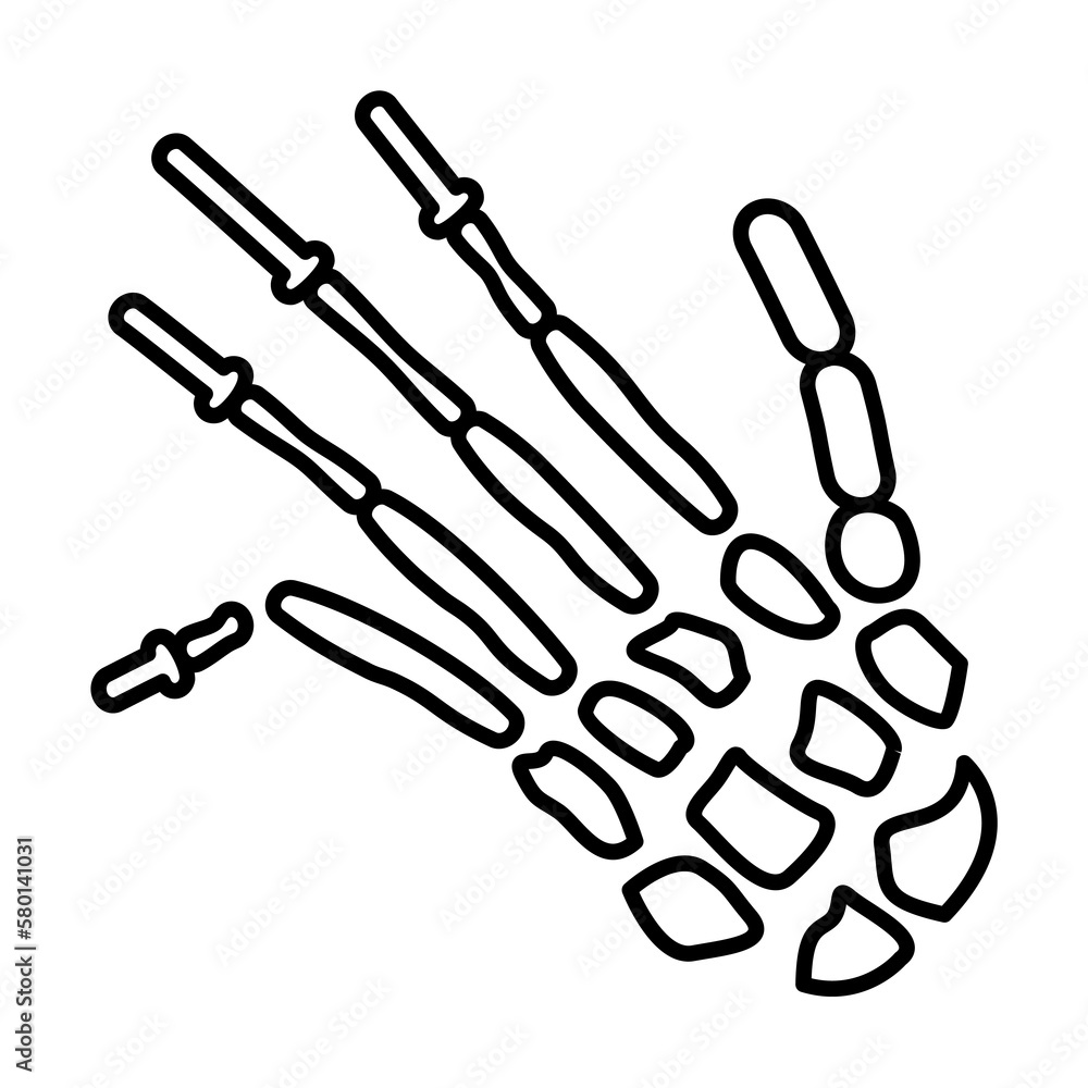 Obraz premium Fingers fracture bones icon. Simple line, outline elements of traumatology icons for ui and ux, website or mobile application on white background