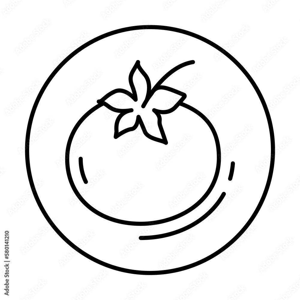 Tomato, vegan icon. Simple line, outline elements of vegetarian icons for ui and ux, website or mobile application on white background Tomato, vegan icon. Simple line, outline elements of vegetarian icons for ui and ux, website or mobile application on white background