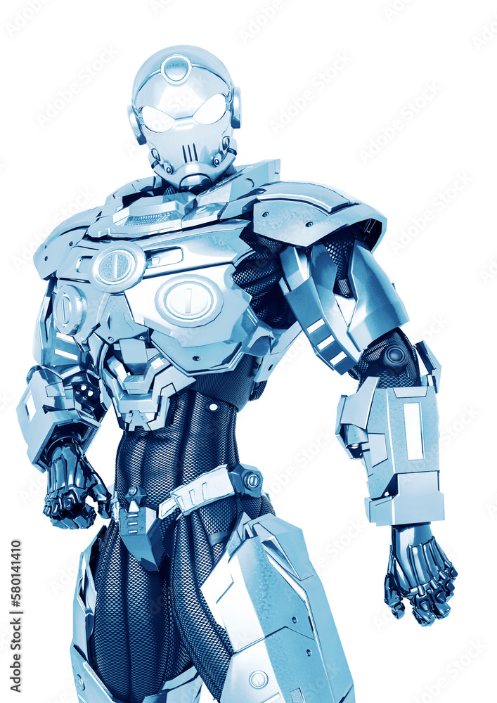 knight vision in a sci fi outfit in a white background knight vision in a sci fi outfit in a white background