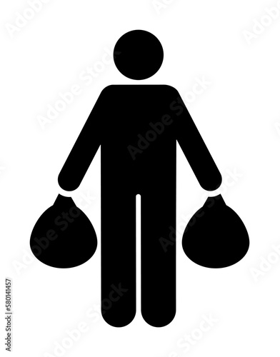 Garbage man icon. Simple glyph pictogram of volunteer icons for ui and ux, website or mobile application on white background