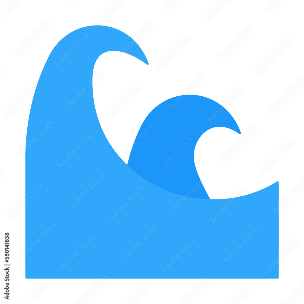 Waves, ocean icon. Simple color elements of saving marine icons for ui and ux, website or mobile application on white background Waves, ocean icon. Simple color elements of saving marine icons for ui and ux, website or mobile application on white background