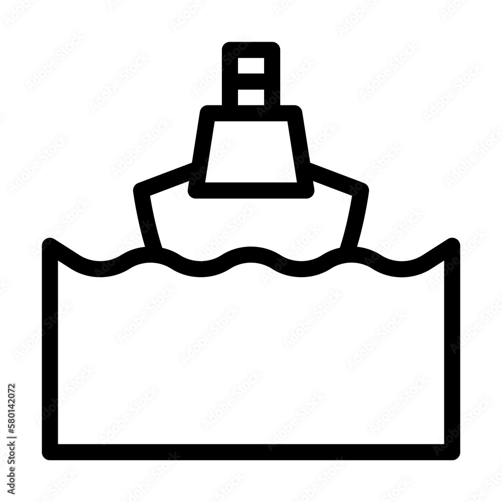 Ferry boat, ocean icon. Simple line, outline elements of saving marine icons for ui and ux, website or mobile application on white background Ferry boat, ocean icon. Simple line, outline elements of saving marine icons for ui and ux, website or mobile application on white background