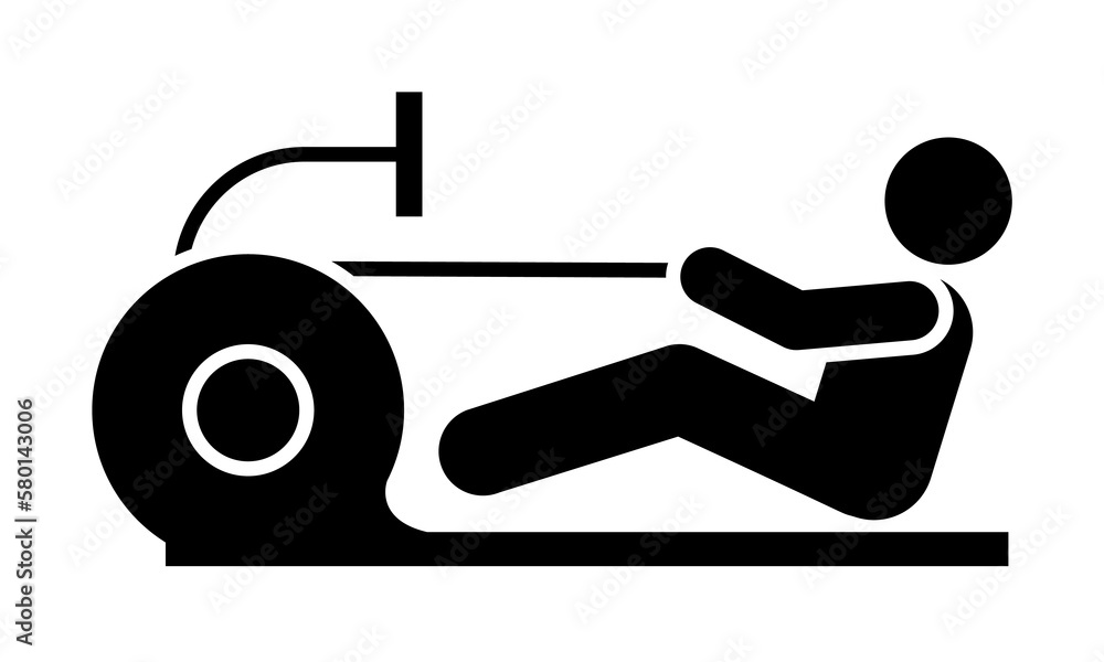 Training gym exercise leg press with arrow pictogram on white background Training gym exercise leg press with arrow pictogram on white background