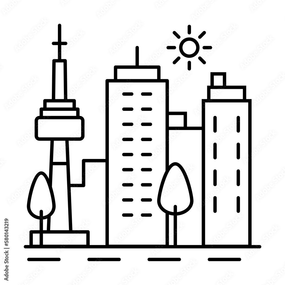 City landscape line icon, outline sign, linear style pictogram isolated on white. Symbol, logo illustration. Editable stroke. Pixel perfect graphics graphics City landscape line icon, outline sign, linear style pictogram isolated on white. Symbol, logo illustration. Editable stroke. Pixel perfect graphics graphics
