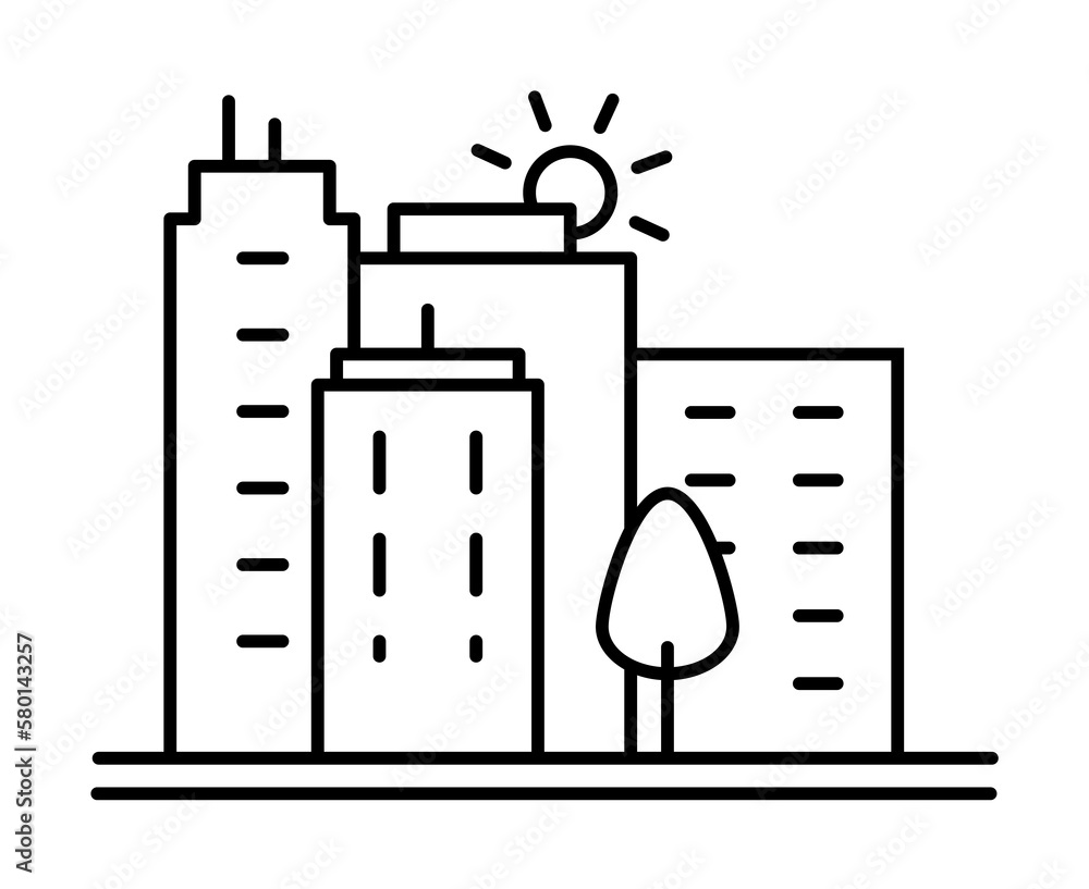 City landscape line icon, outline sign, linear style pictogram isolated on white. Symbol, logo illustration. Editable stroke. Pixel perfect graphics graphics City landscape line icon, outline sign, linear style pictogram isolated on white. Symbol, logo illustration. Editable stroke. Pixel perfect graphics graphics